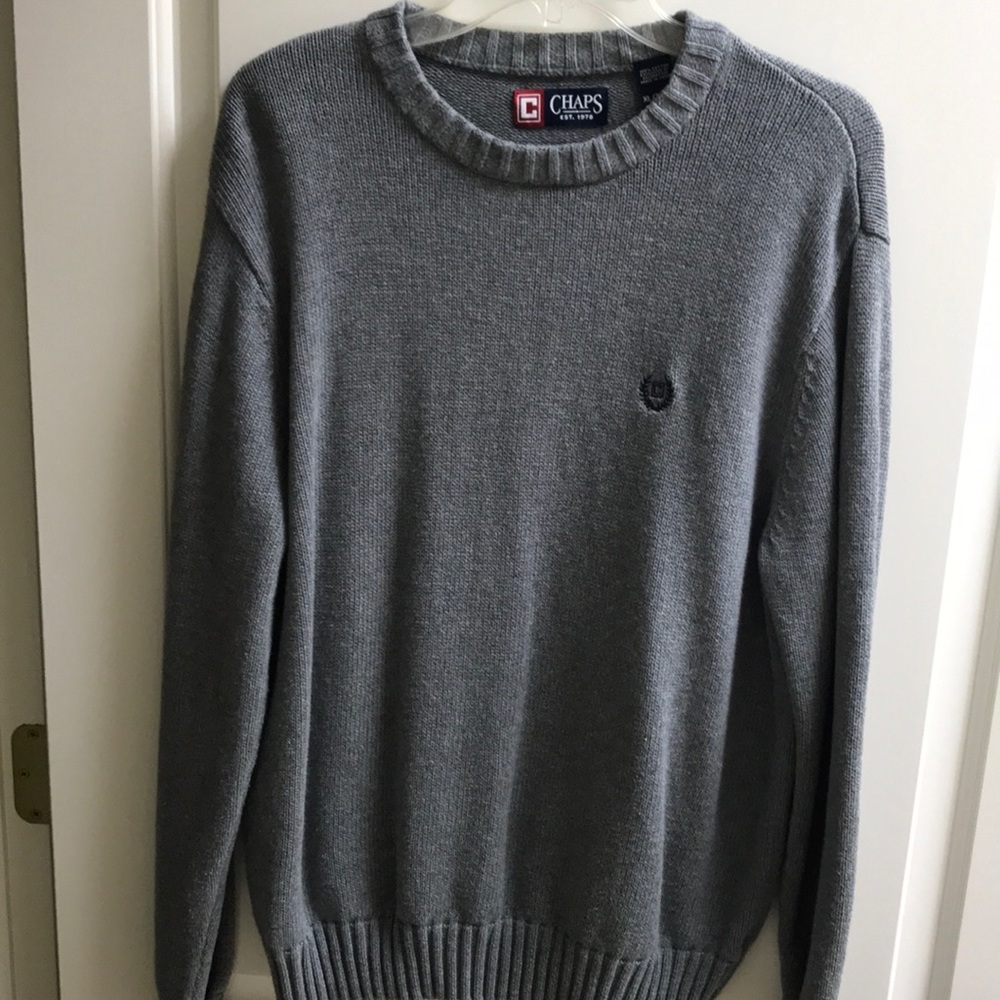 Chaps gray cotton sweater